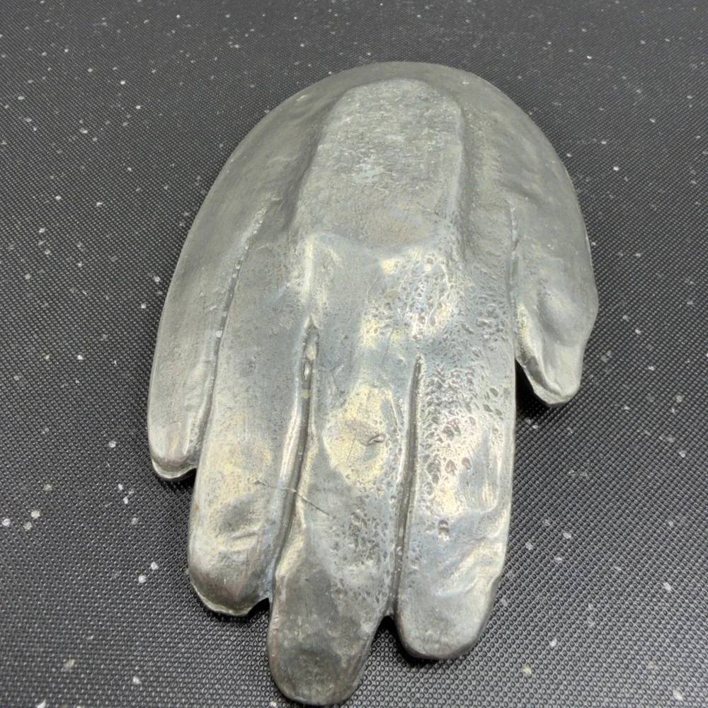 Patrick Meyer Pewter Art Hand Brutalist Modernist Jewelry Trinket Dish Catchall‎